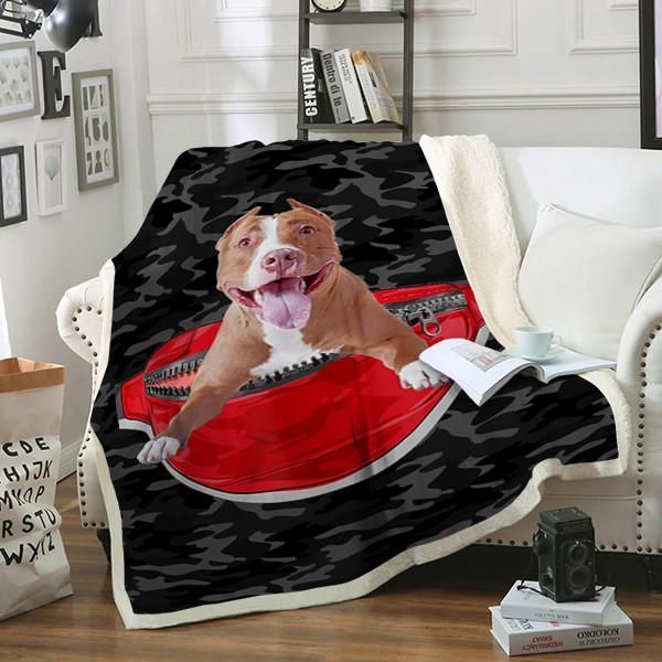 Pitbull Dog Sherpa Fleece Blanket