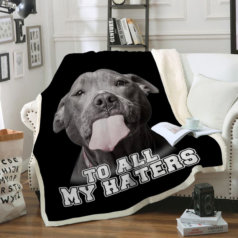Pitbull Dog Sherpa Fleece Blanket