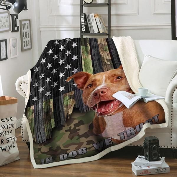 Pitbull Dog Sherpa Fleece Blanket