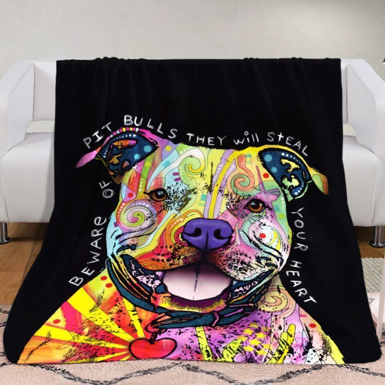Pitbull Dog Sherpa Fleece Blanket