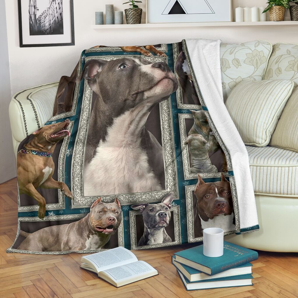 Pitbull Dog Picture Sherpa Fleece Blanket