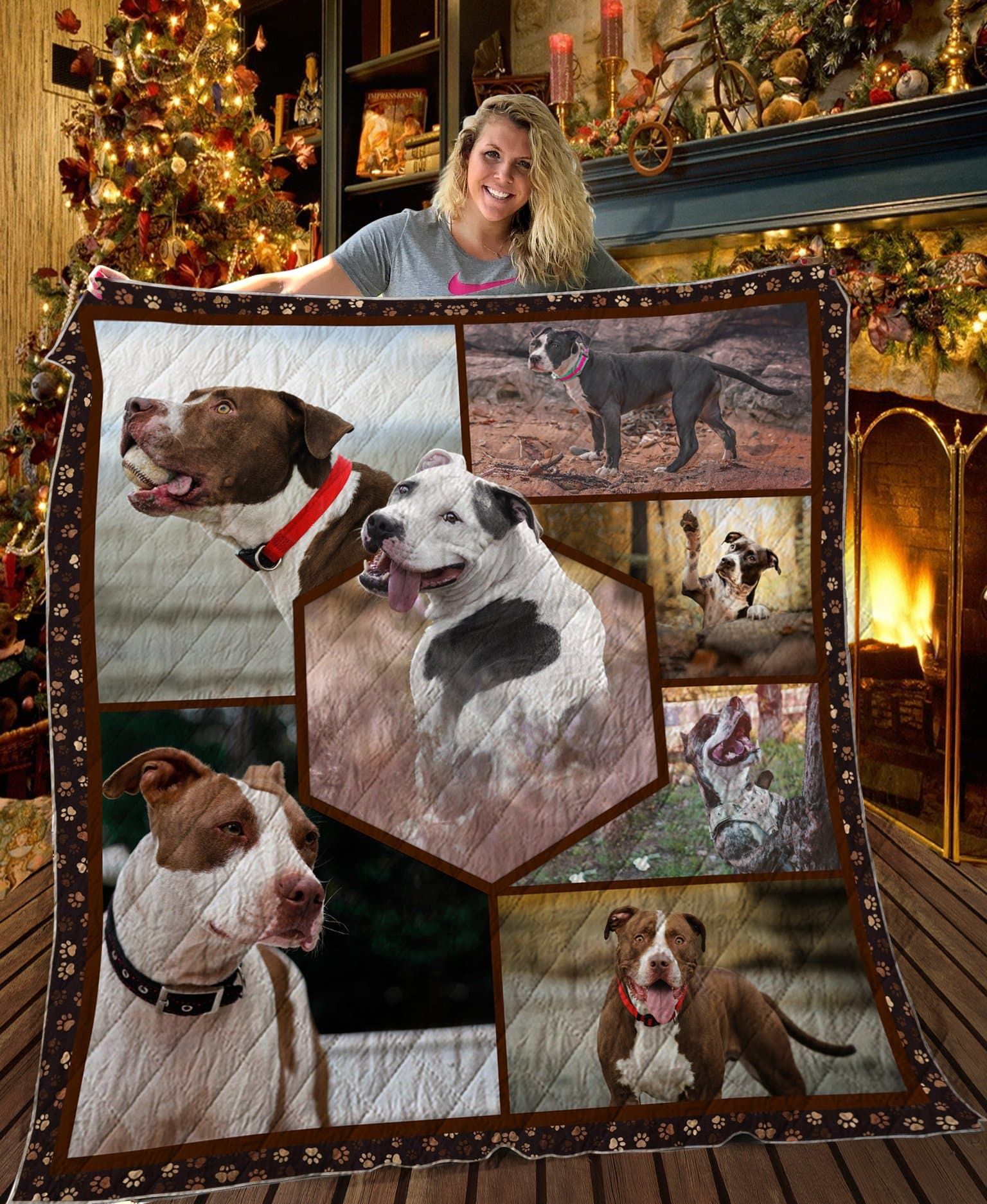Pitbull Dont Touch My Dog Quilt Blanket DHC3112310TD