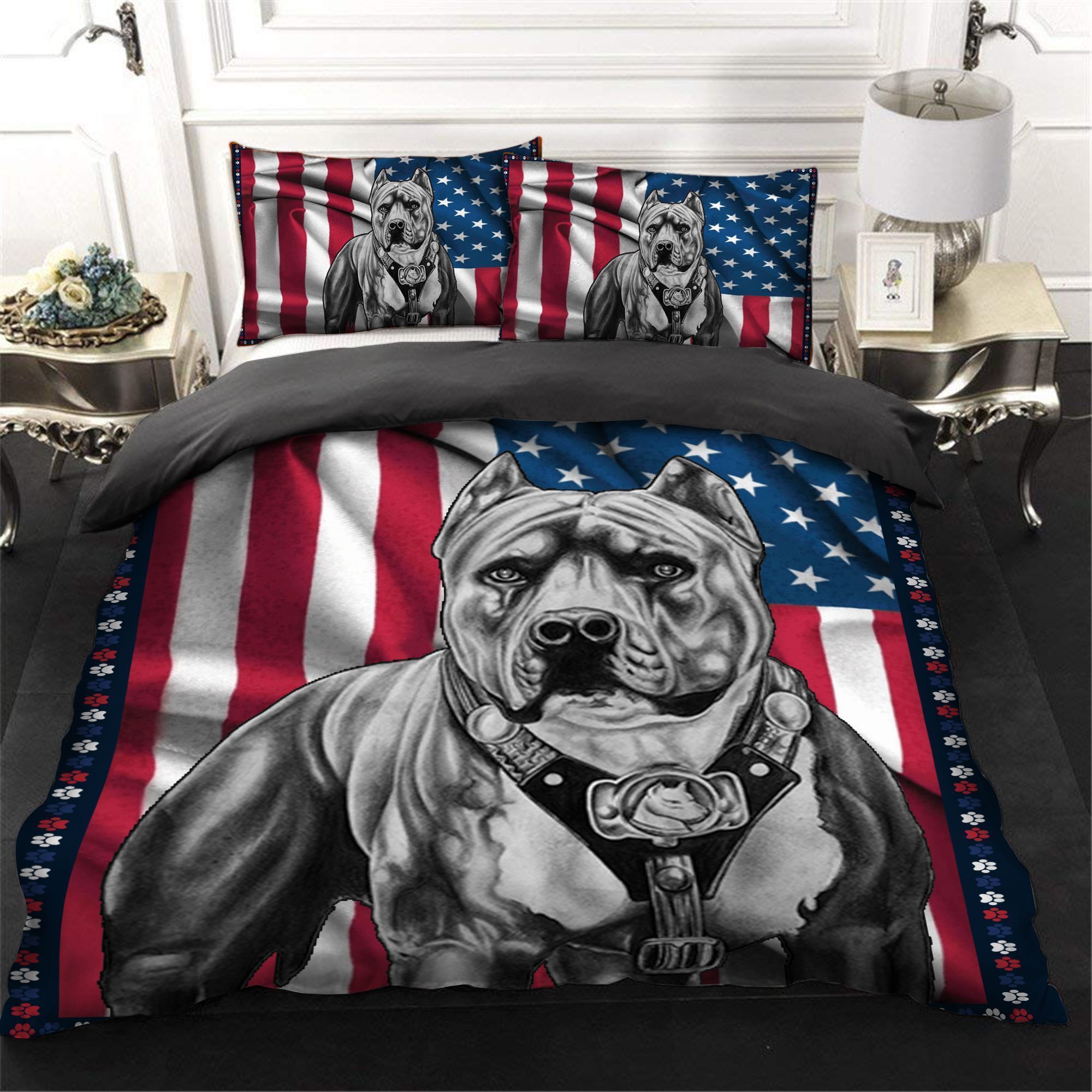 Pitbull Flag Bedding Set
