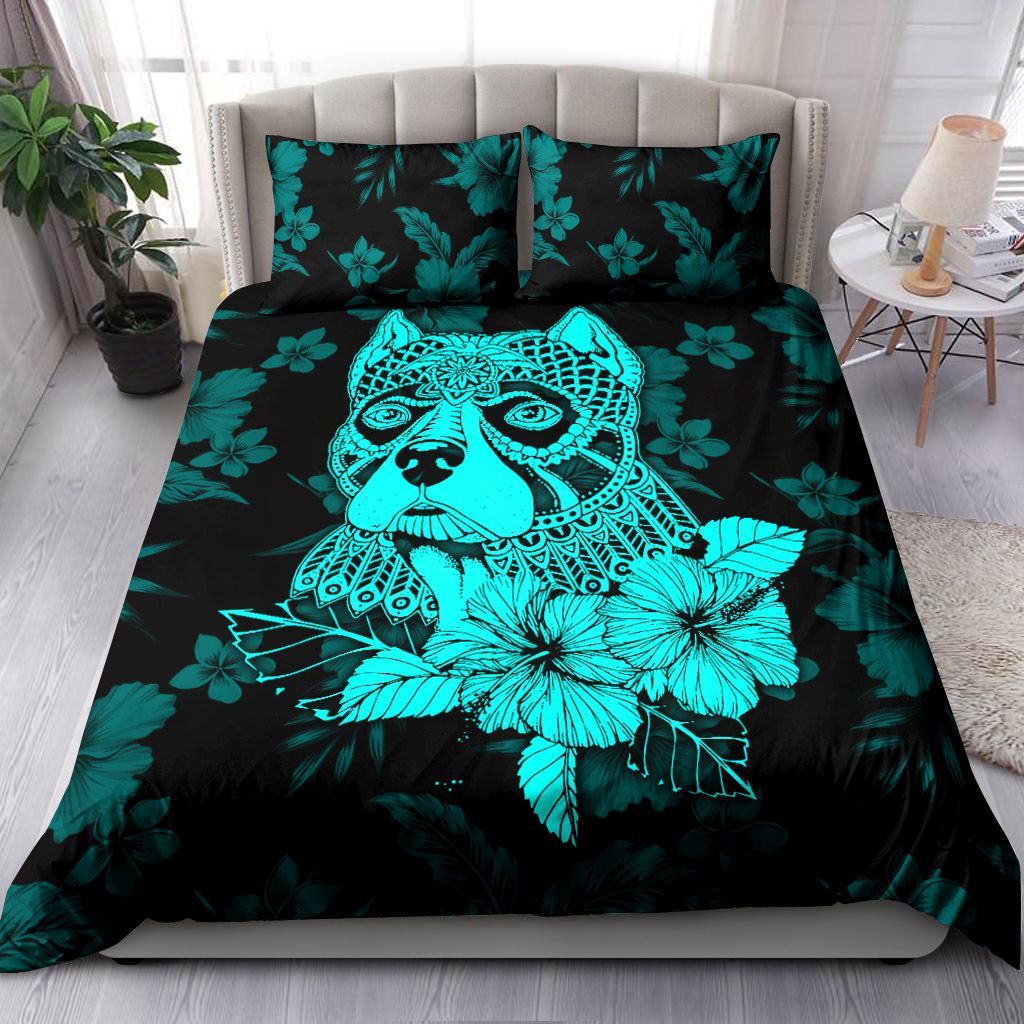 Pitbull Hibiscus Bedding Set