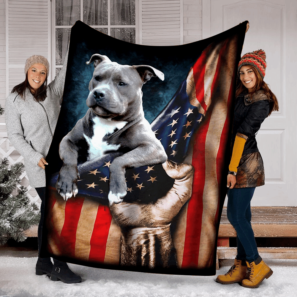 Pitbull Lovers Dog Sherpa Fleece Blanket