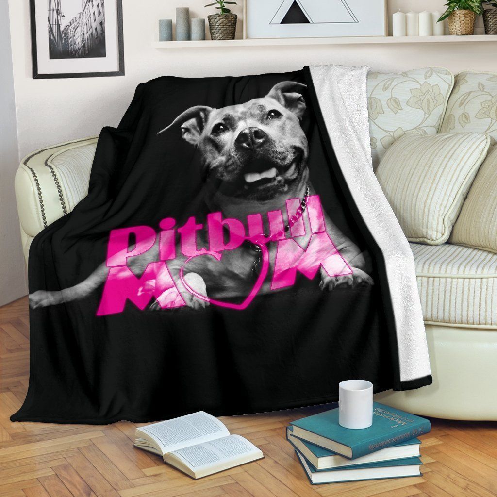 Pitbull Mom Sherpa Fleece Blanket