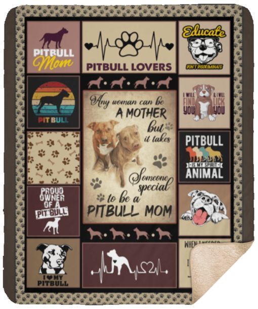 Pitbull Mom Sherpa Fleece Blanket