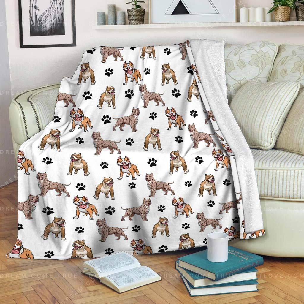 Pitbull Paw Sherpa Fleece Blanket