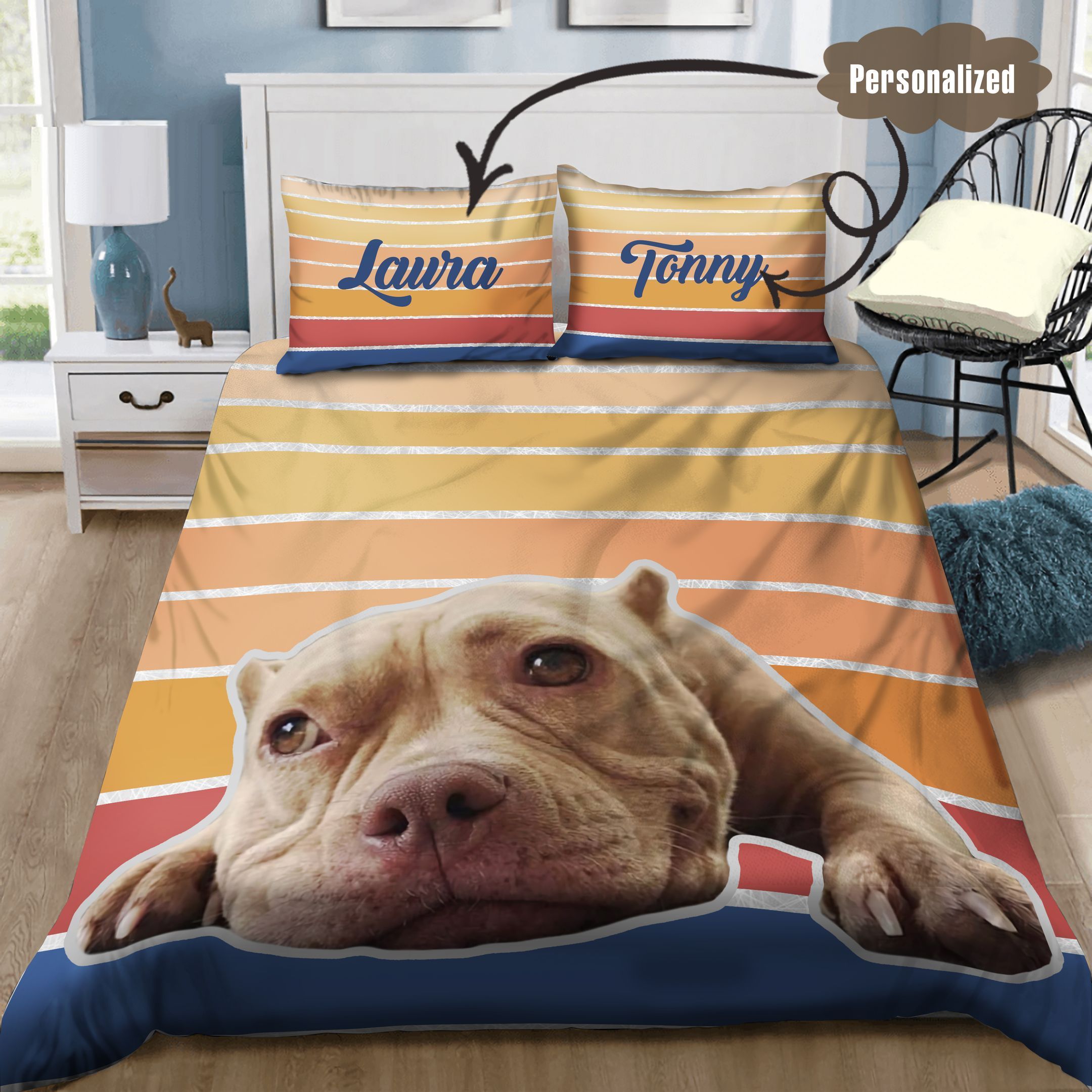 Pitbull Personalized Bedding Set