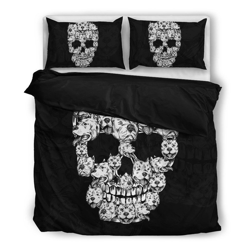 Pitbull Skull Bedding Set
