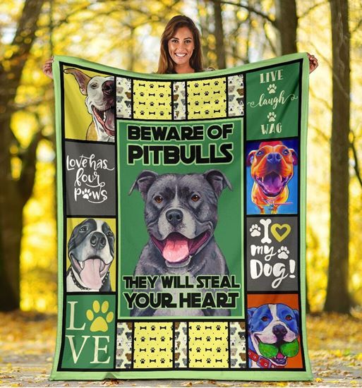 Pitbulls Fleece Blanket