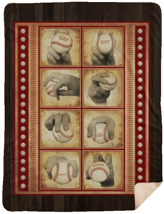 Pitch A Baseball Sherpa Fleece Blanket