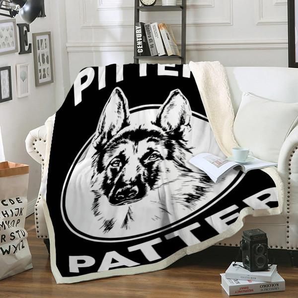 Pitter Patter Dog Sherpa Fleece Blanket