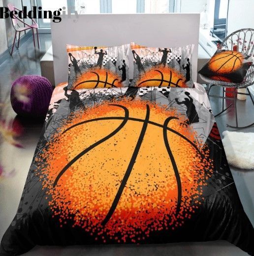 Pixel Basketball Bedding Set