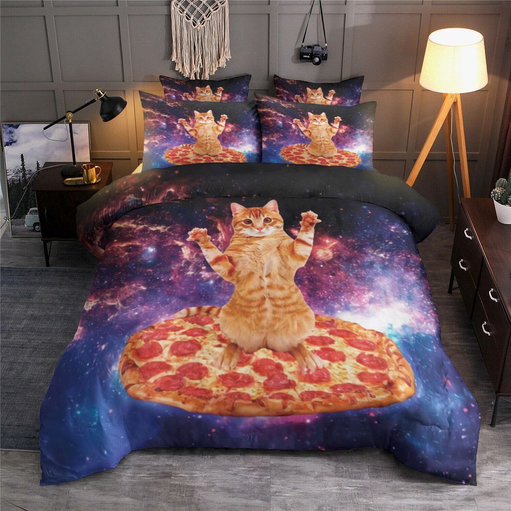Pizza Cat Space Bedding Set