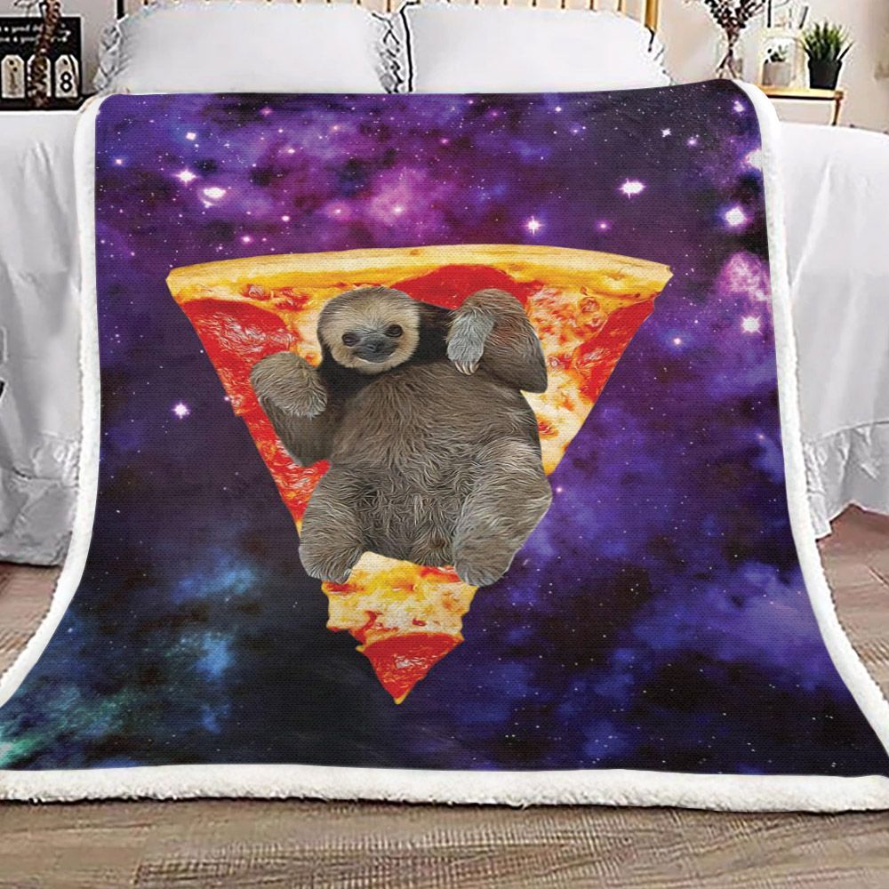 Pizza Sloth Sherpa Fleece Blanket