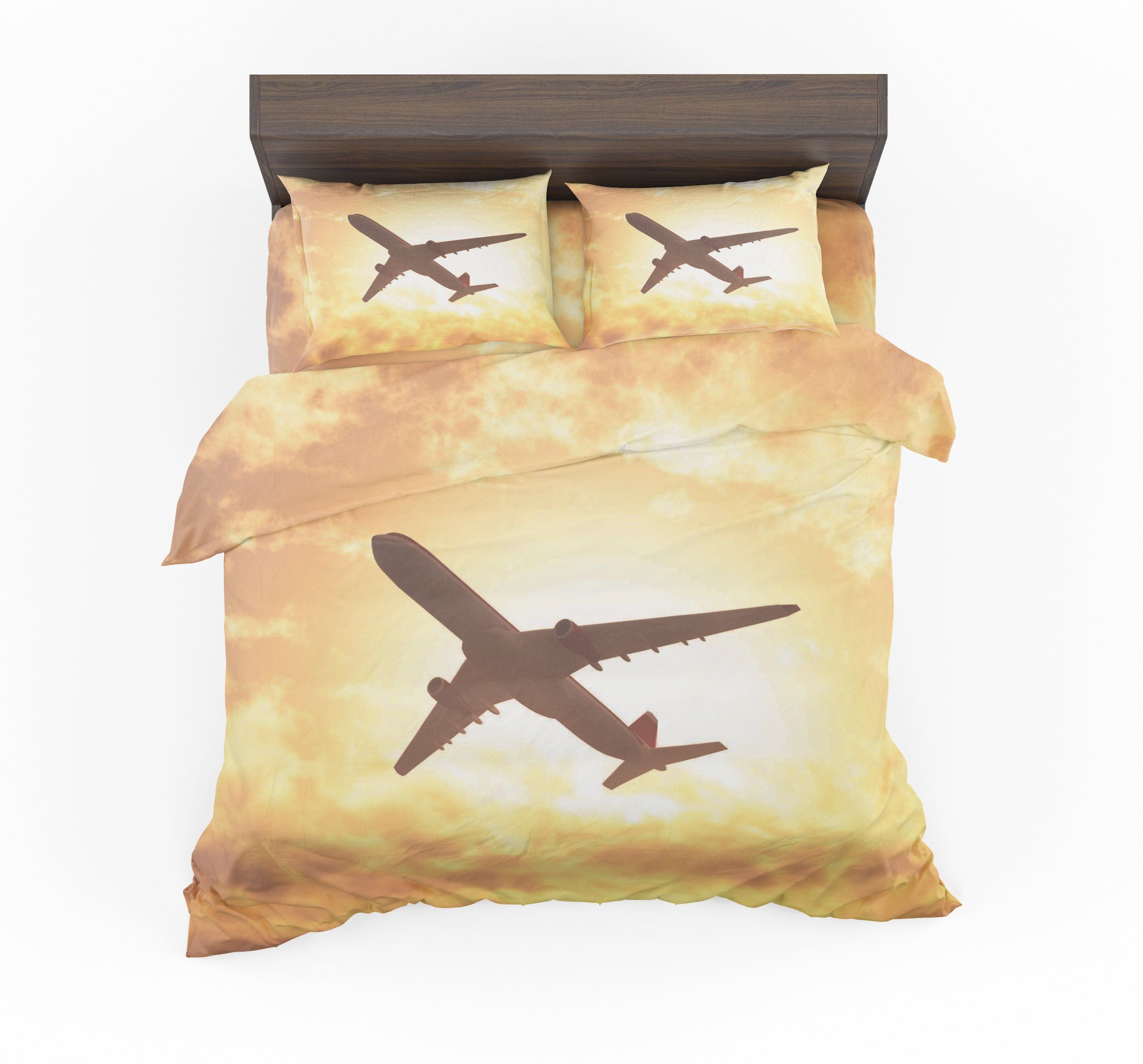 Plane Passing By Designed Bedding Set