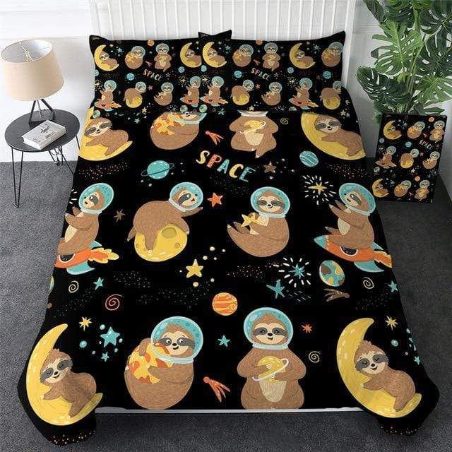 Planet And Star Sloth Bedding Set