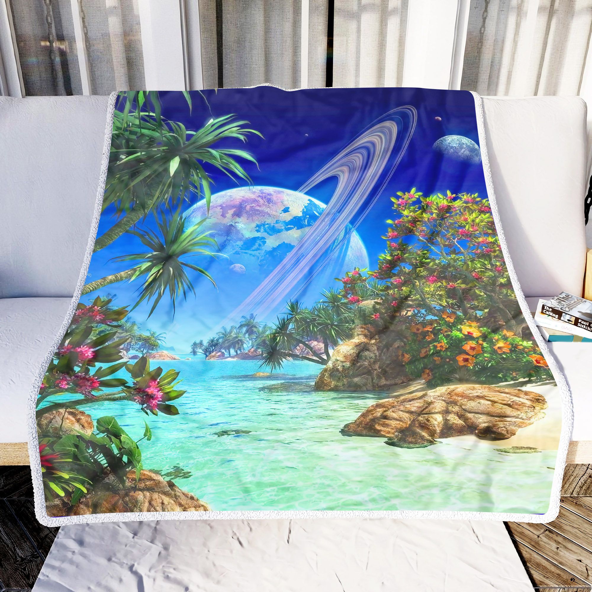 Planet Beach Fleece Blanket