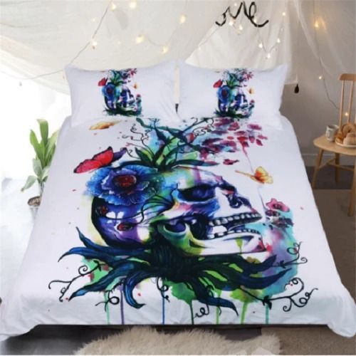 Plant Butterfly Skulls Bedding Set