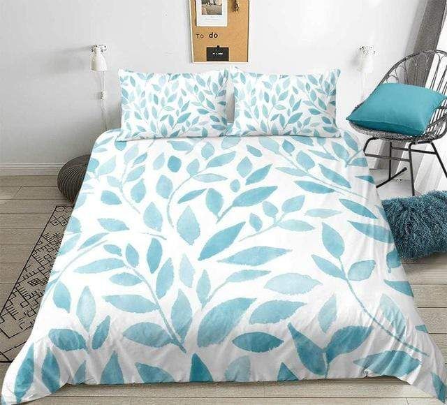 Plant Leaves White Background Bedding Set