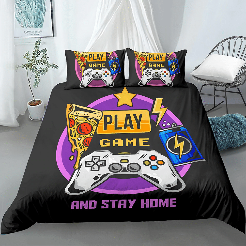 Play Game And Stay Home Combo Bedding Set