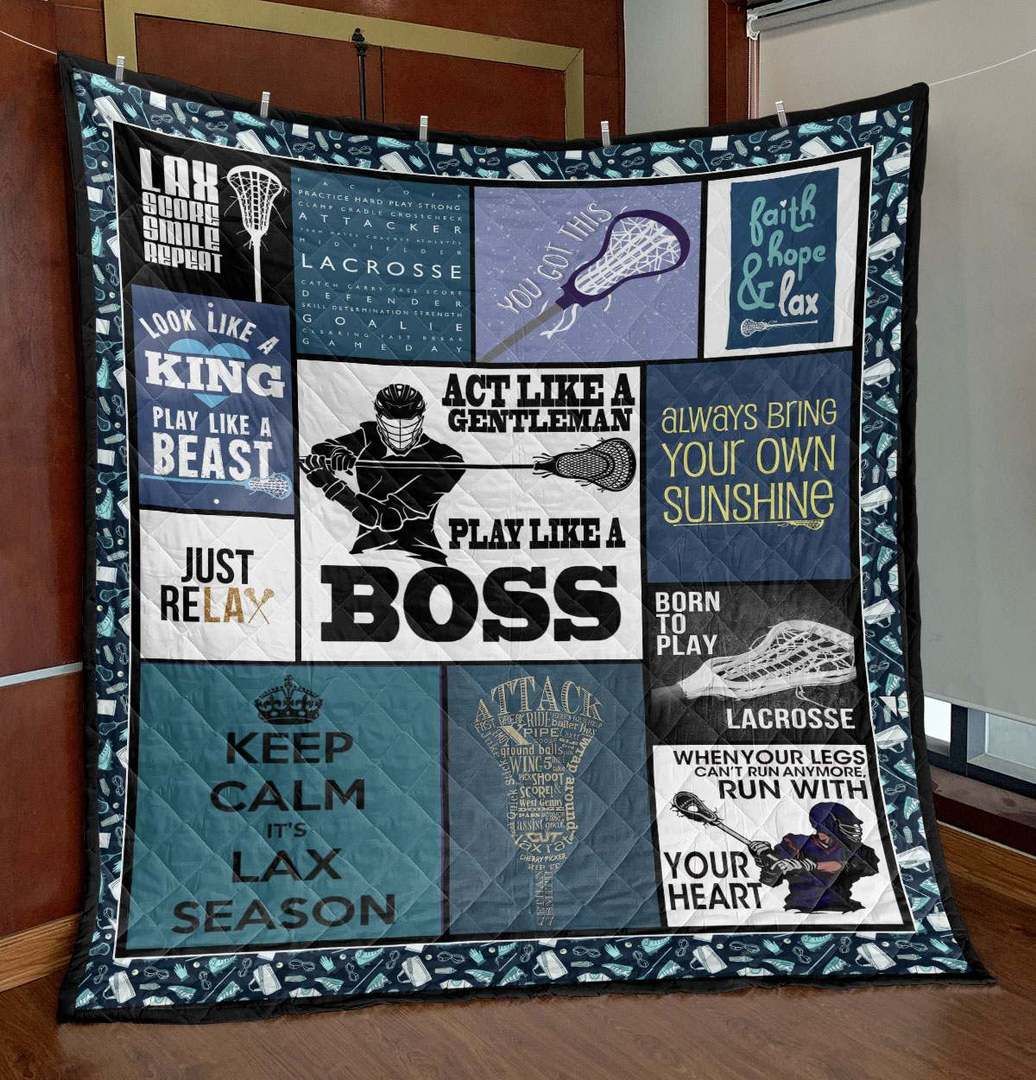 Play Like A Boss Men Lacrosse PK290529 Quilt Blanket