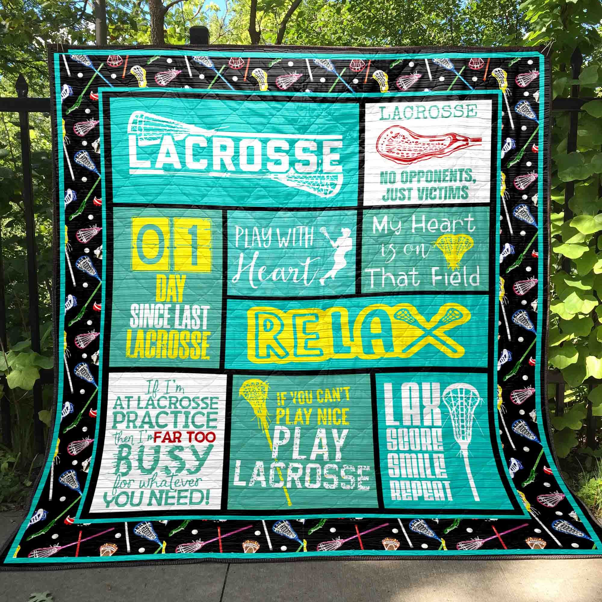Play With Heart Lacrosse PKT210666 Quilt Blanket