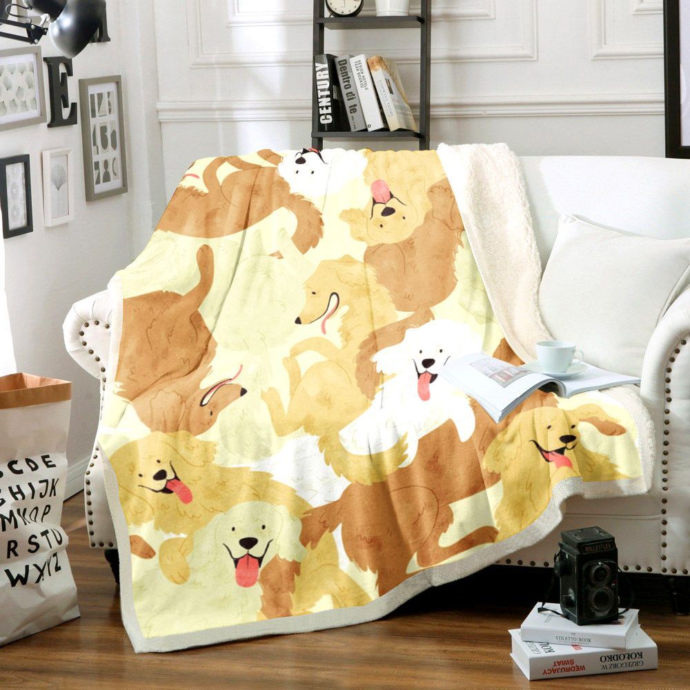 Playful Dog Sherpa Fleece Blanket