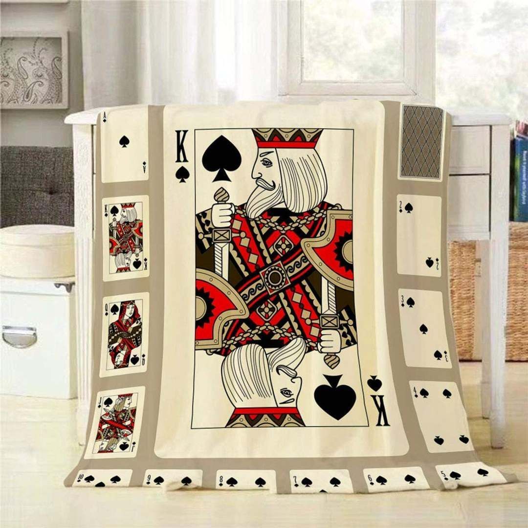 Playing Card King Sherpa Fleece Blanket