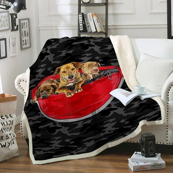 Plott Hound Dog Sherpa Fleece Blanket