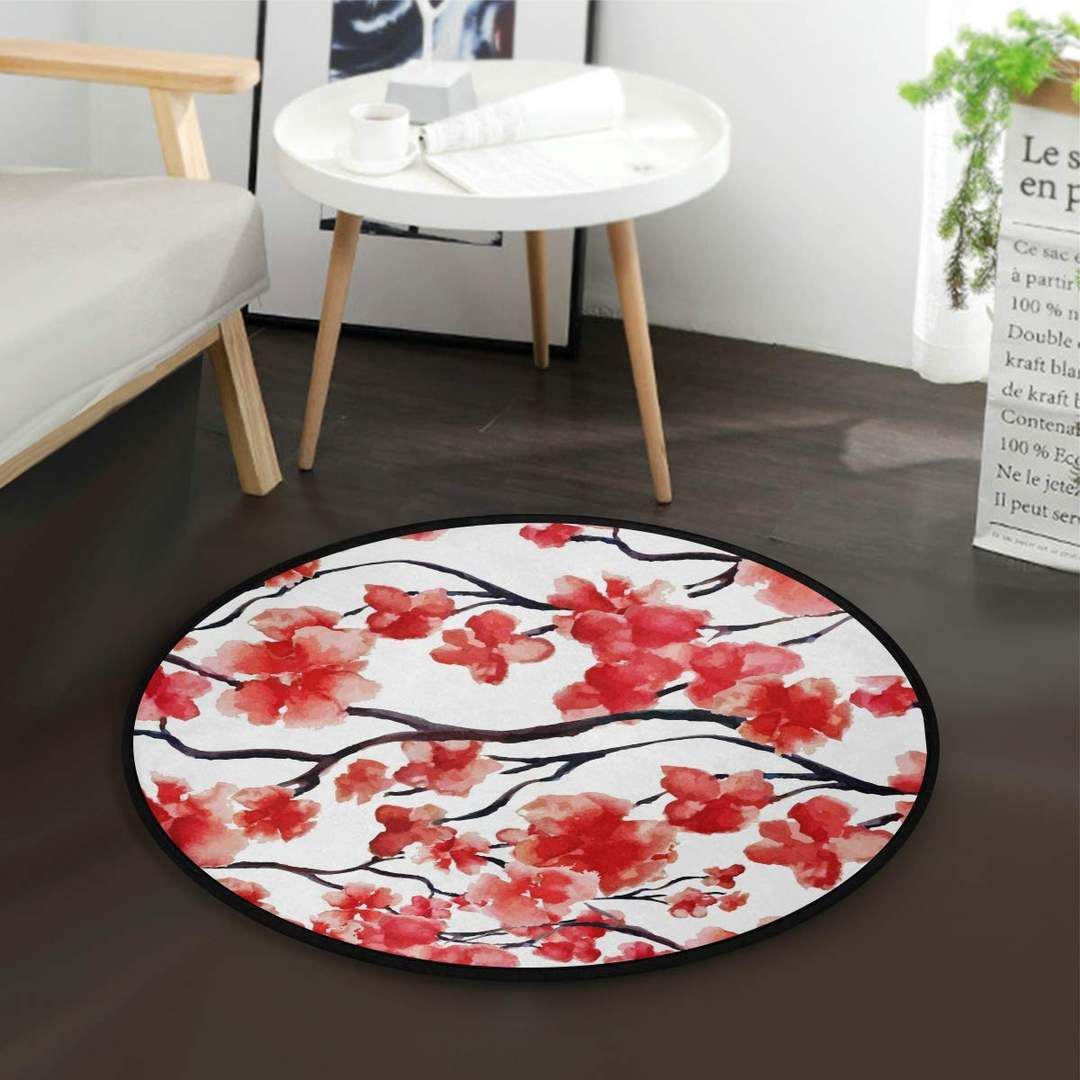 Plum Round Carpet