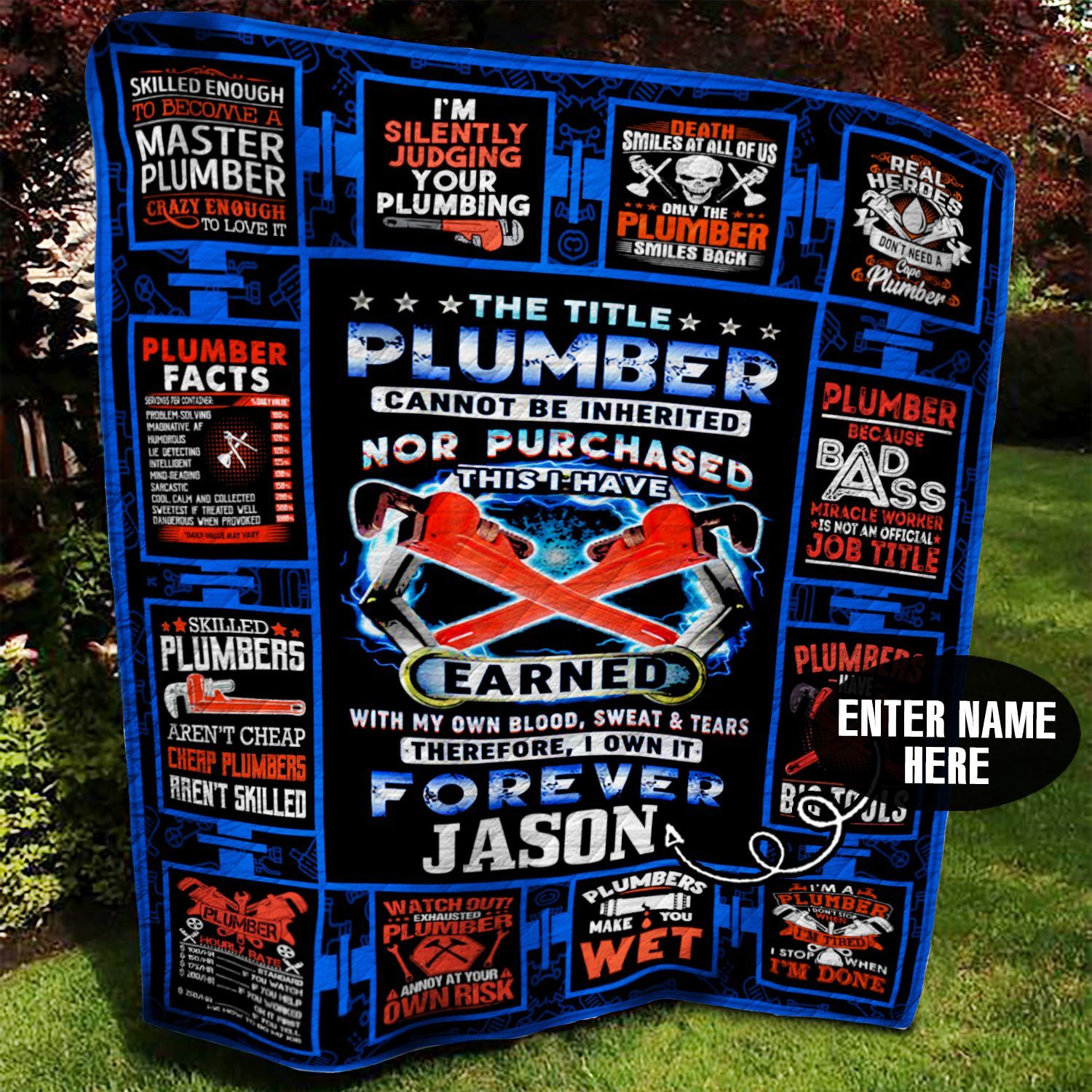 Plumber Personalized Quilt Blanket BBB050655SM