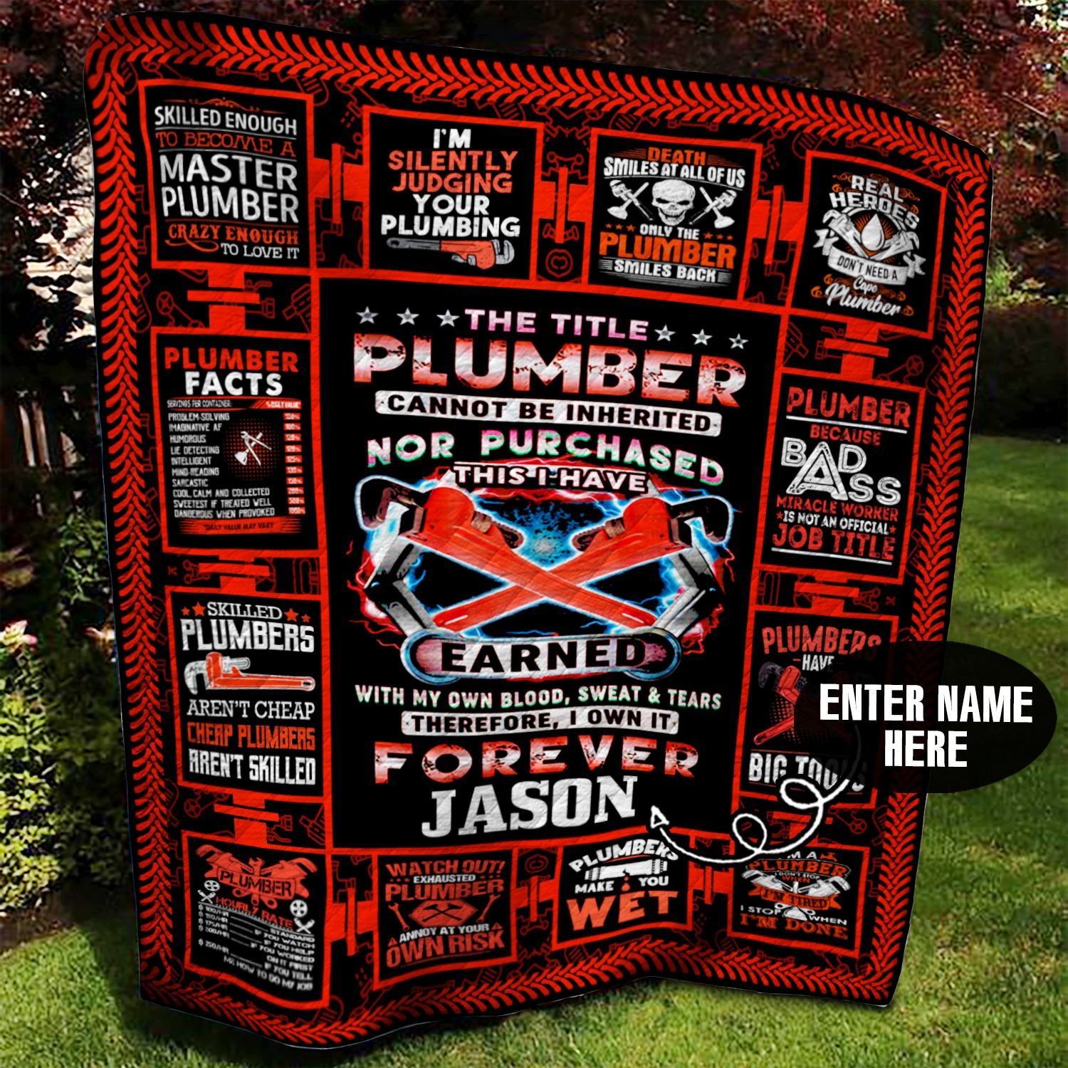 Plumber Personalized Quilt Blanket BBB050656SM
