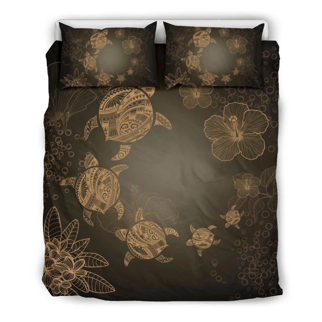 Plumeria Hibiscus Turtle Under The Sea Polynesian Bedding Set