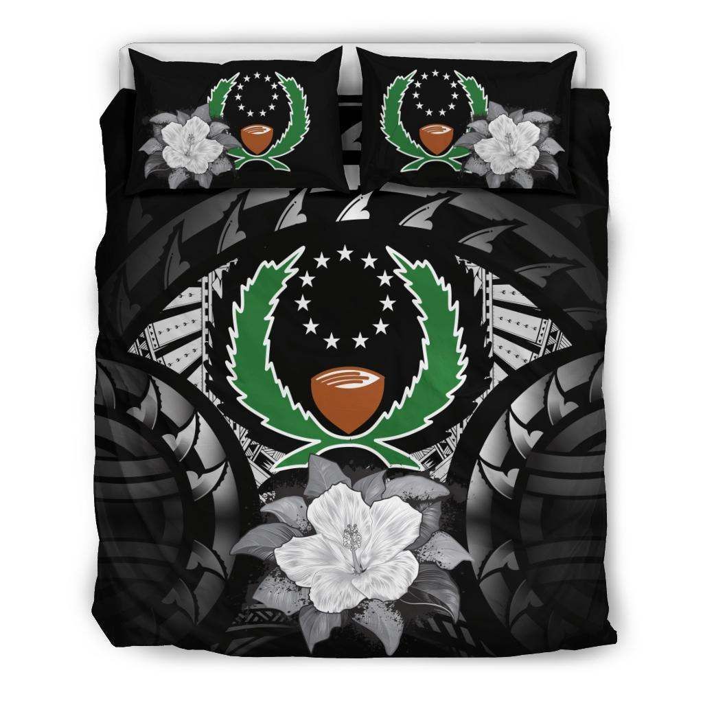 Pohnpei Gray Hibiscus Bedding Set