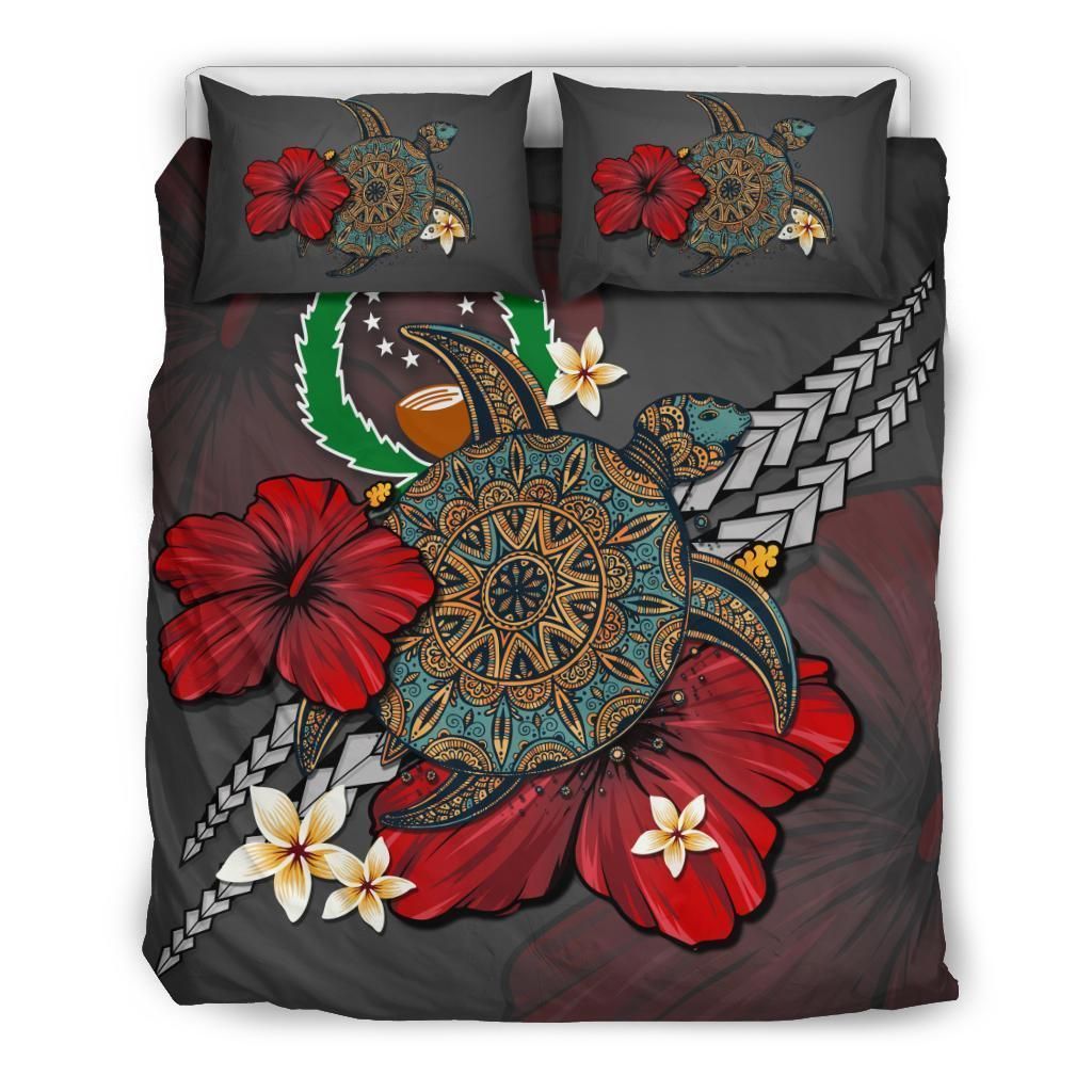 Pohnpei Gray Turtle Tribal Bedding Set