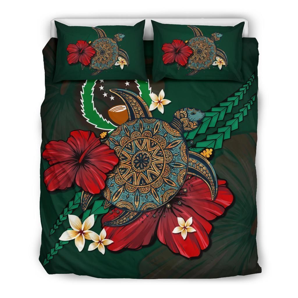 Pohnpei Green Turtle Tribal Bedding Set