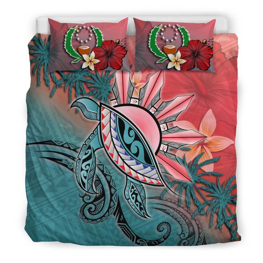 Pohnpei Paisley Turtle Tropical Flower Bedding Set