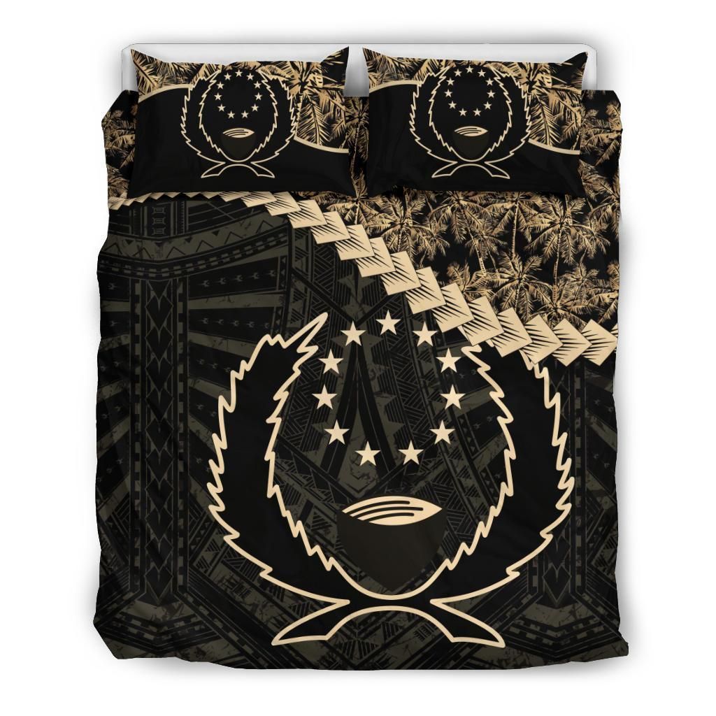 Pohnpei Palm Tree Black Bedding Set