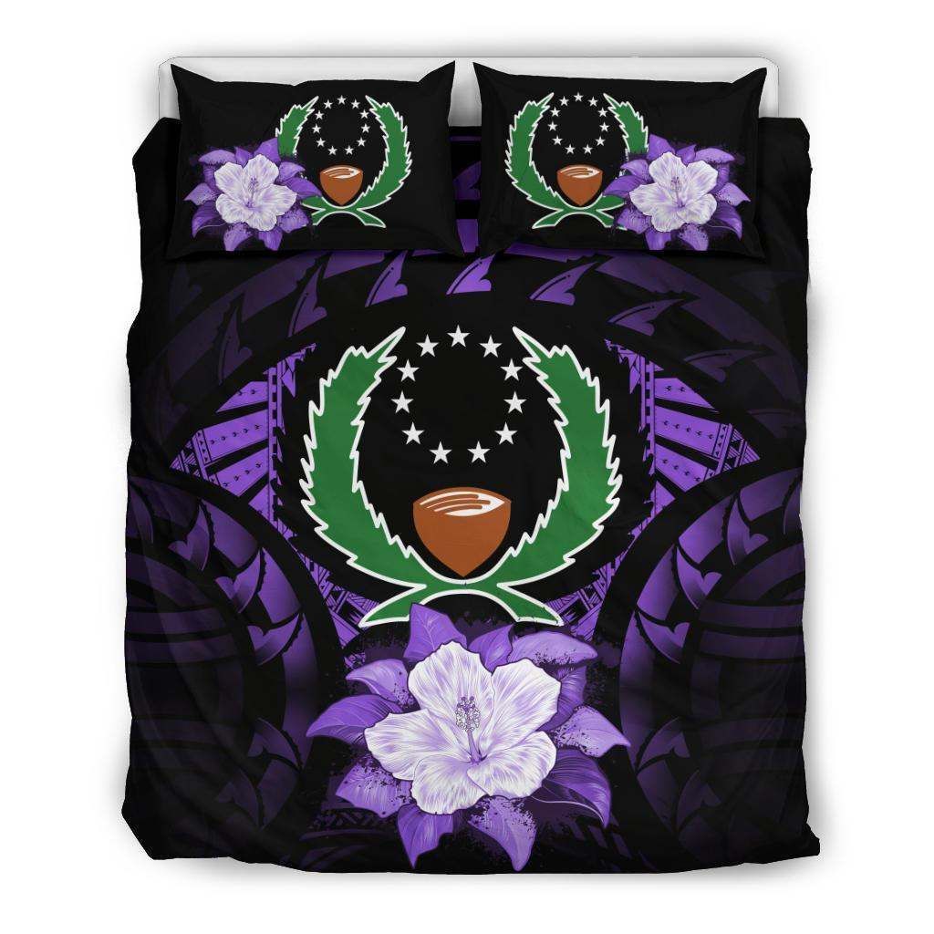 Pohnpei Purple Hibiscus Bedding Set