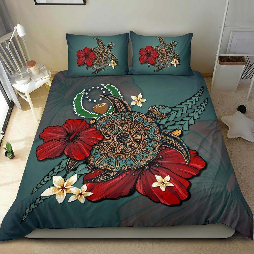 Pohnpei Red Hibiscus Sea Turtle Bedding Set