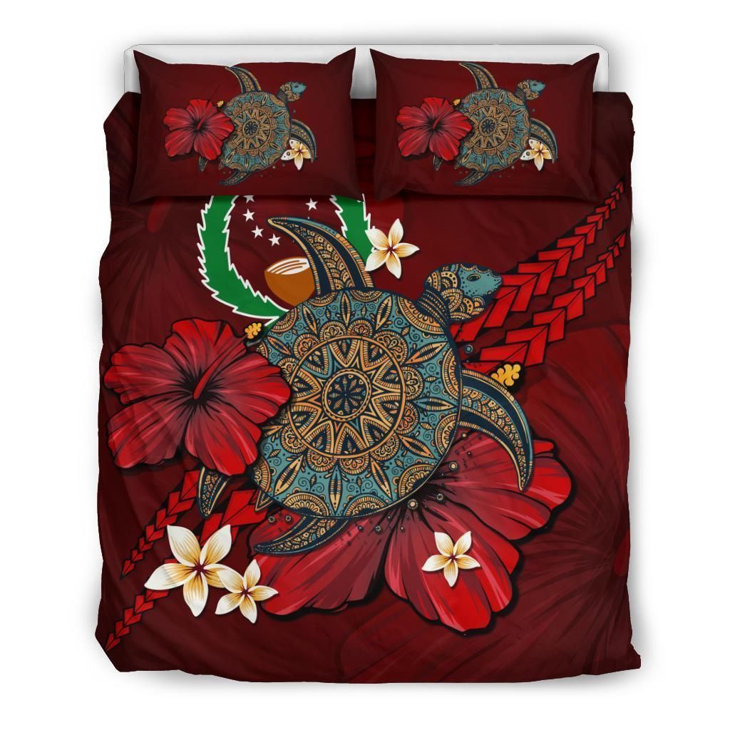 Pohnpei Red Turtle Tribal Bedding Set