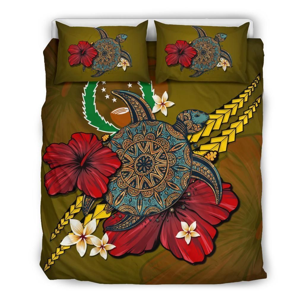 Pohnpei Yellow Turtle Tribal Bedding Set