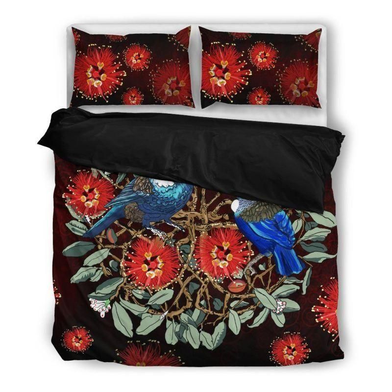 Pohutukawa And Tui Bird Of New Zealand Bedding Set