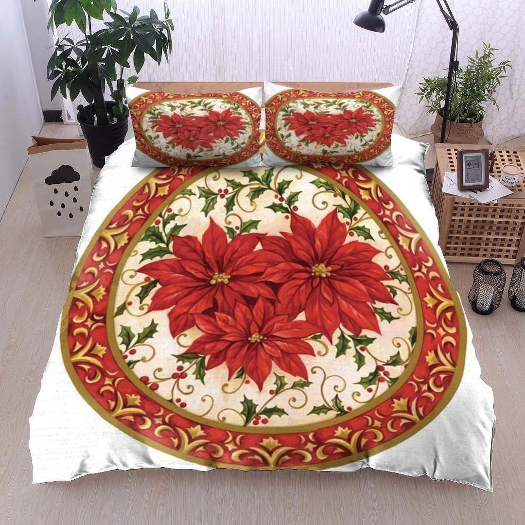 Poinsettia Christmas Bedding Set