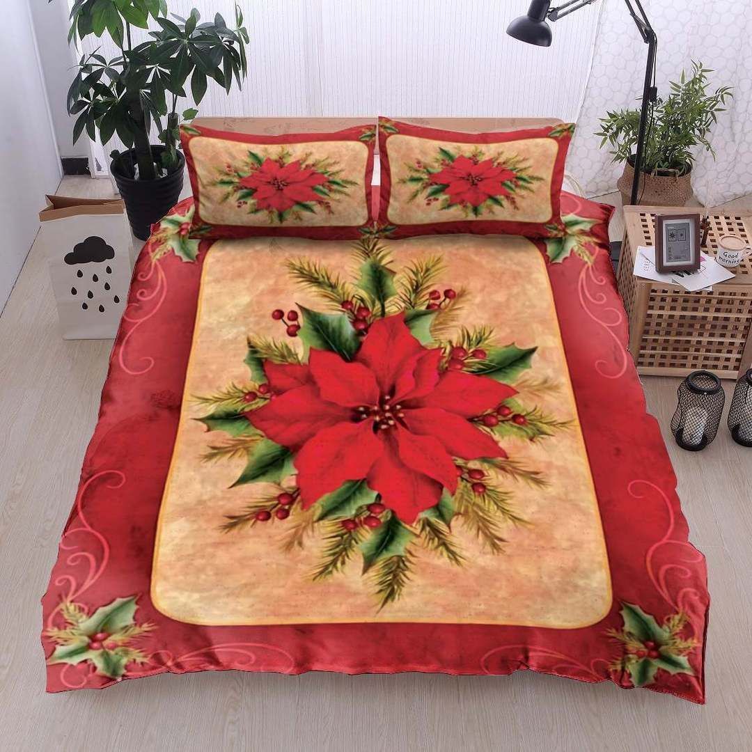 Poinsettia Christmas Bedding Set