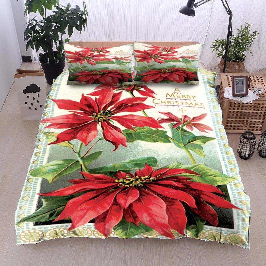 Poinsettia Christmas Bedding Set