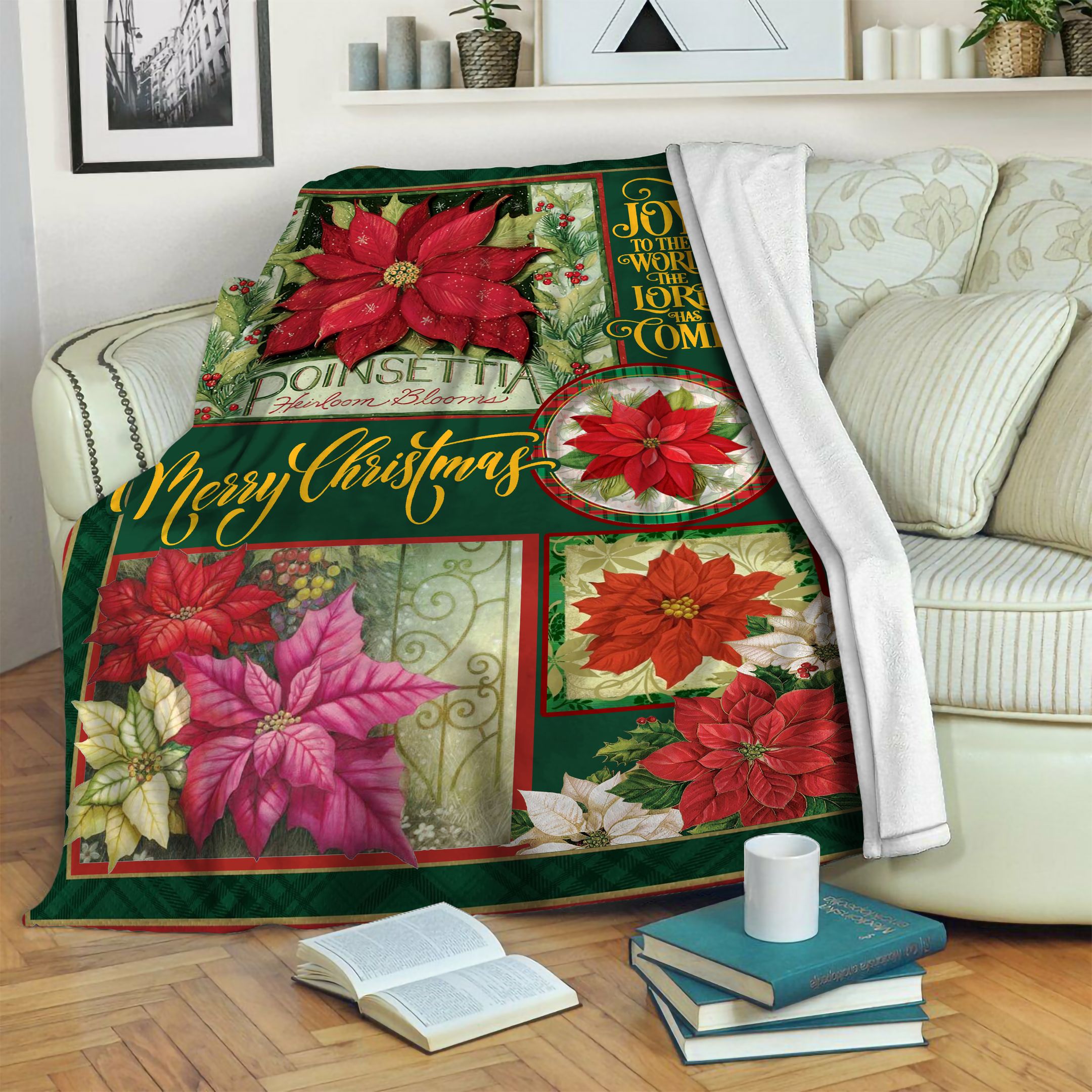 Poinsettia Fleece Blanket