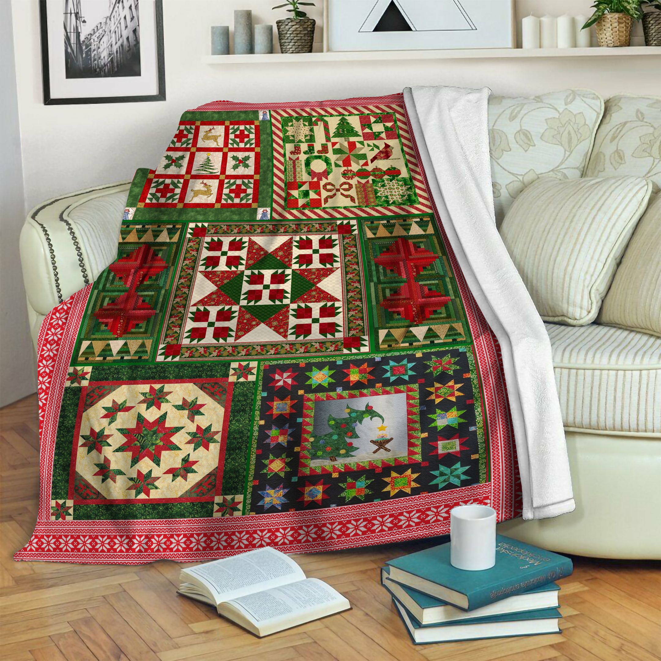 Poinsettia Fleece Blanket